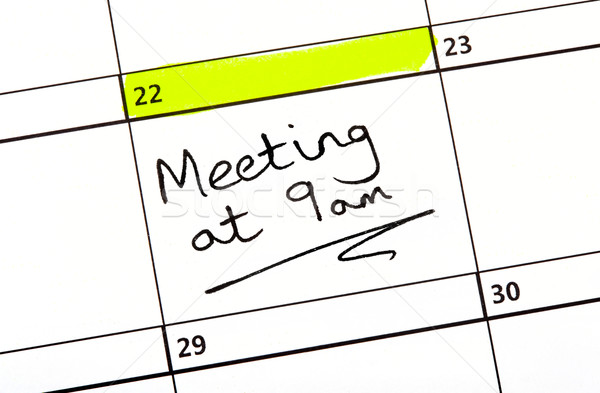 Meeting Date Written on a Calendar Stock photo © chrisdorney