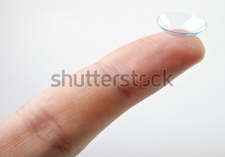 Kontaktlencse szem egészség kapcsolat szemüveg ujj Stock fotó © chrisdorney