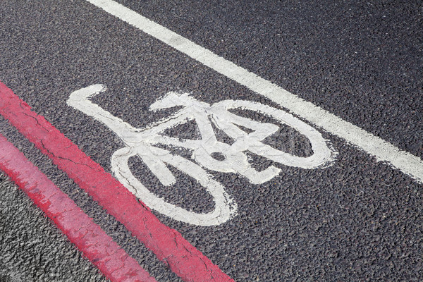 Bicikli sáv London központi fitnessz biztonság Stock fotó © chrisdorney