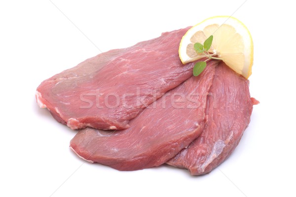 Kalbfleisch weiß Boden Fleisch Steak Stock foto © ChrisJung