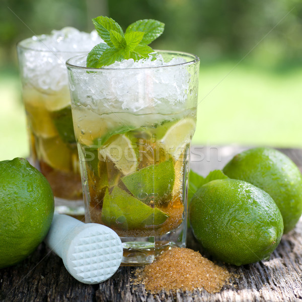 Mojito Cocktail Zitrone Alkohol mint Stock foto © ChrisJung