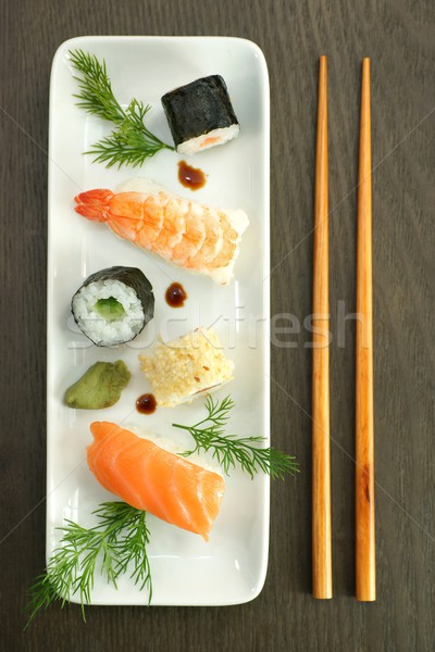 Sushi piatto pesce Foto d'archivio © ChrisJung