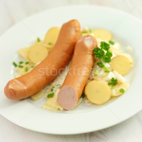 Worst aardappelsalade voedsel partij Stockfoto © ChrisJung