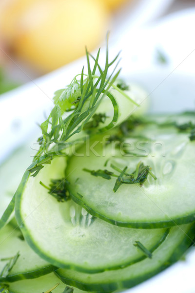 Fresh cucumber salad Stock photo © ChrisJung