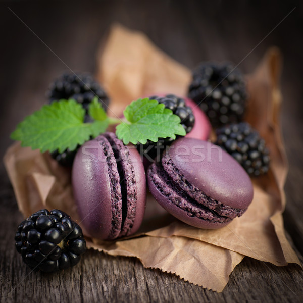 Blackberry macaroon Stock photo © ChrisJung