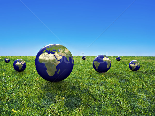 Aarde behoud 3D foto ontwerp wereld Stockfoto © chrisroll