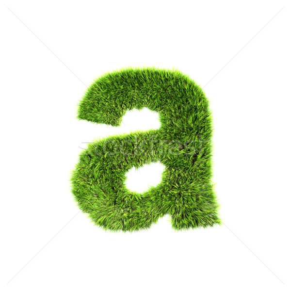 3d grass letter isolated on white background - a Stock photo © chrisroll