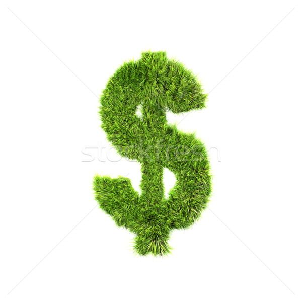 3D trawy Dolar waluta podpisania odizolowany Zdjęcia stock © chrisroll