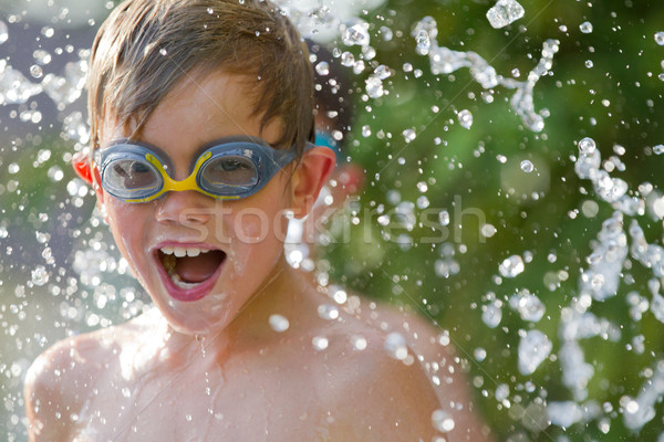 孩子 播放 水 年輕 面對 快樂 商業照片 © chrisroll