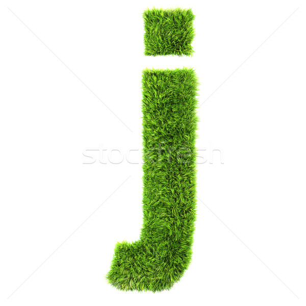3d grass letter isolated on white background - j Stock photo © chrisroll
