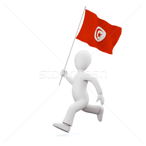 Holding a tunisian flag Stock photo © chrisroll