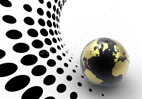 Dourado globo meio-tom 3D internet abstrato Foto stock © chrisroll