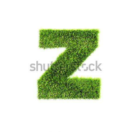 3d grass letter isolated on white background - z Stock photo © chrisroll