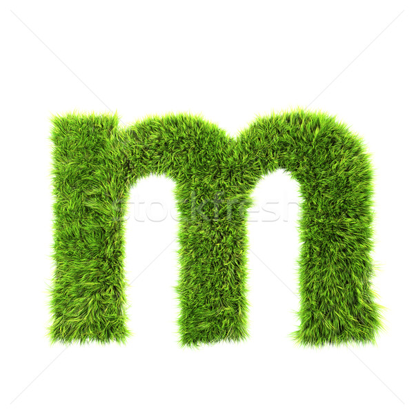3d grass letter isolated on white background - m Stock photo © chrisroll