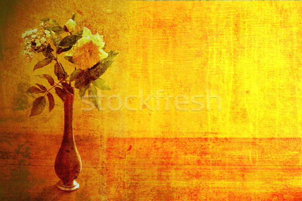 Vintage bloem foto rozen vaas zon Stockfoto © chrisroll