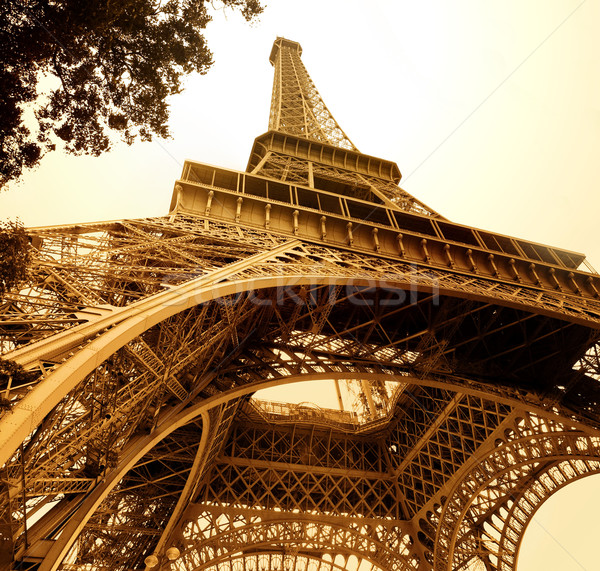 Vintage Eiffel Tower Foto París cielo viaje Foto stock © chrisroll