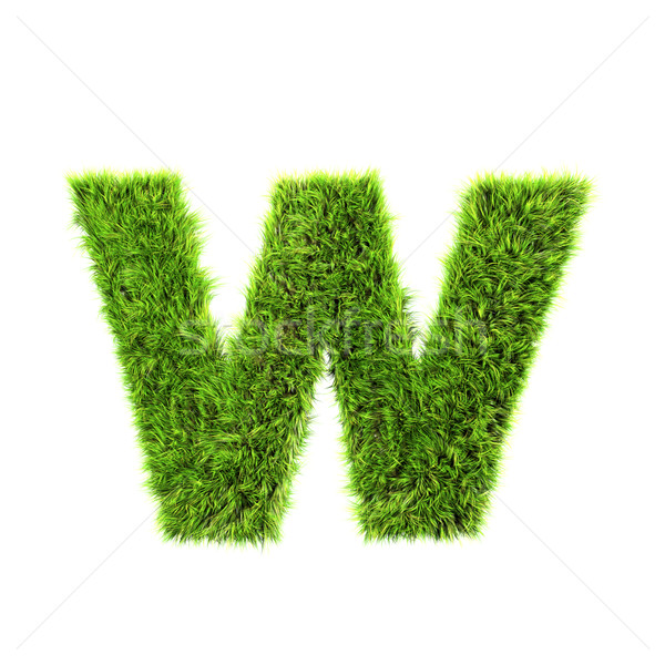 3d grass letter isolated on white background - w Stock photo © chrisroll