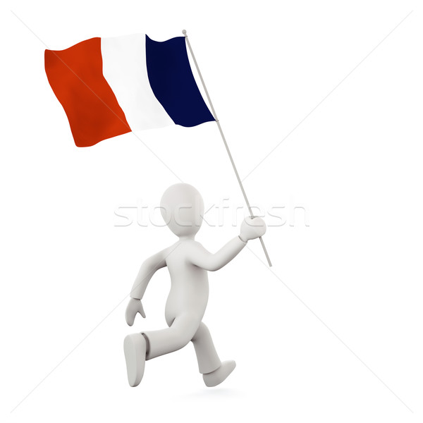 Stock photo: Holding a french flag