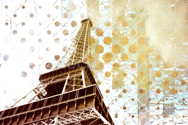 Foto stock: Eiffel · Tower · medios · tonos · textura · resumen · diseno · arte