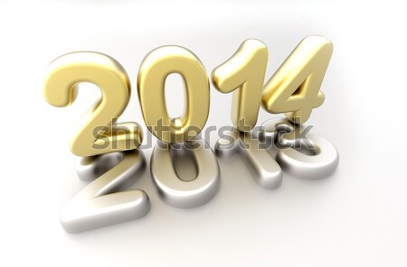 [[stock_photo]]: 3D · nouvelle · année · 2012 · forme · blanche · heureux