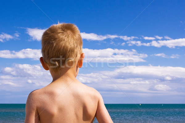 Enfant plage blond jeunes ciel soleil [[stock_photo]] © chrisroll