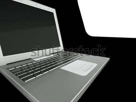 3D ordinateur blanc noir bureau internet travaux [[stock_photo]] © chrisroll