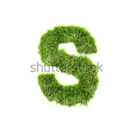 3d grass digit isolated on a white background - 3 Stock photo © chrisroll
