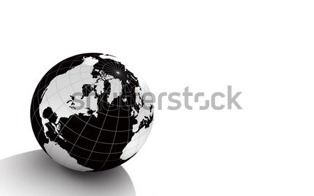 3D 黒白 地球 ビジネス インターネット 世界中 ストックフォト © chrisroll