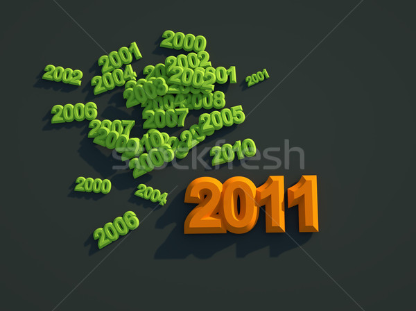 3D Neujahr 2011 grünen Form Sonne Stock foto © chrisroll
