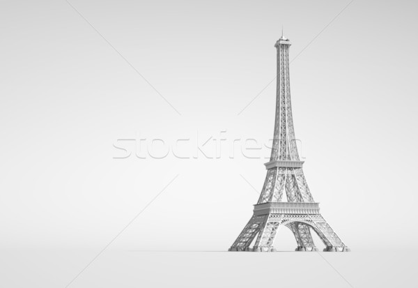 Torre Eiffel Paris ilustração 3d branco cidade preto Foto stock © chrisroll