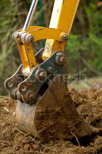 Bulldozer detail Geel industriële macht Stockfoto © chrisroll