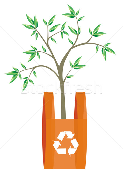 Recycling bag with tree inside Stock photo © cienpies