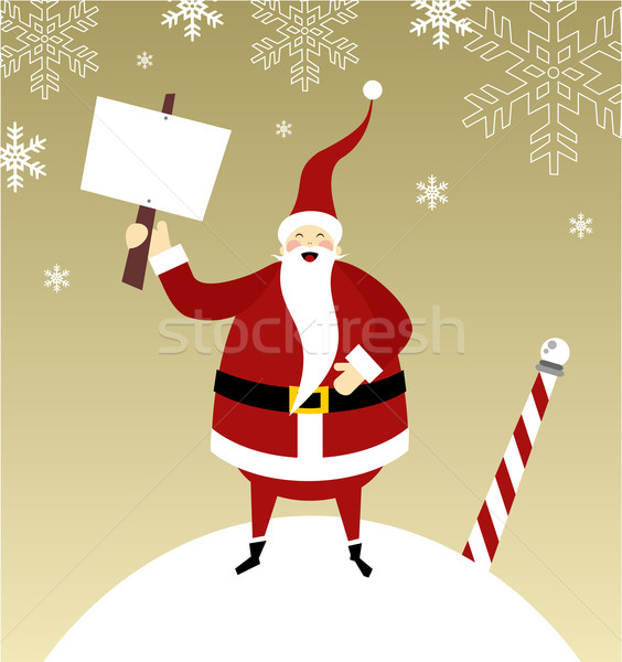 Happy Santa Claus on a snow mountain  Stock photo © cienpies