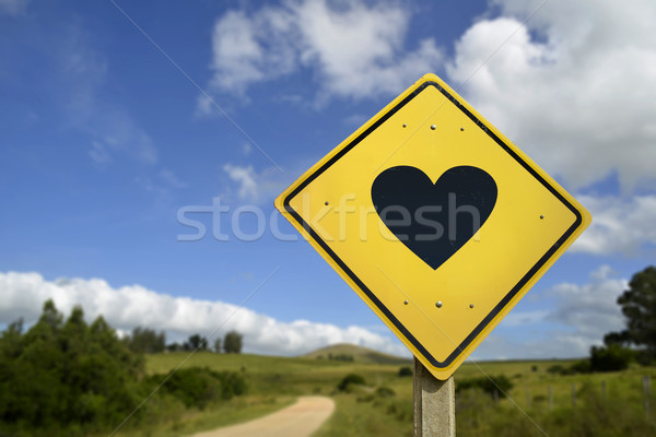 Love of your life soulmate concept icon road sign Stock photo © cienpies