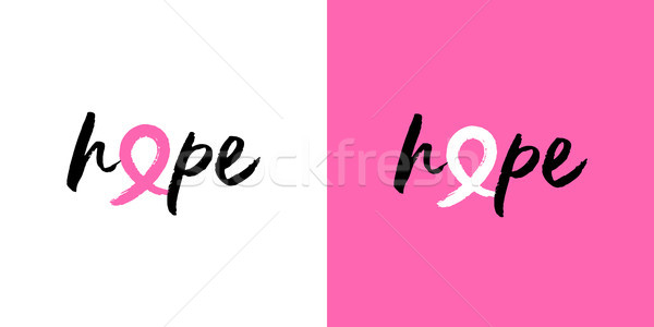Breast cancer awareness hope pink ribbon quote Stock photo © cienpies