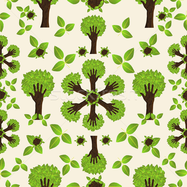 Hand green forest pattern Stock photo © cienpies