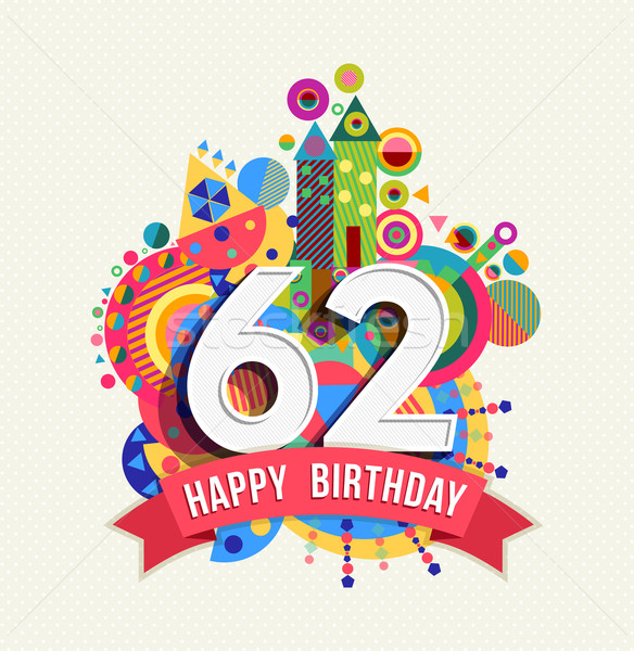 Stockfoto: Gelukkige · verjaardag · jaar · wenskaart · poster · kleur · zestig