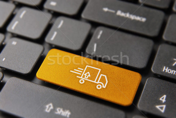 Fast shipping truck for online delivery concept Stock photo © cienpies