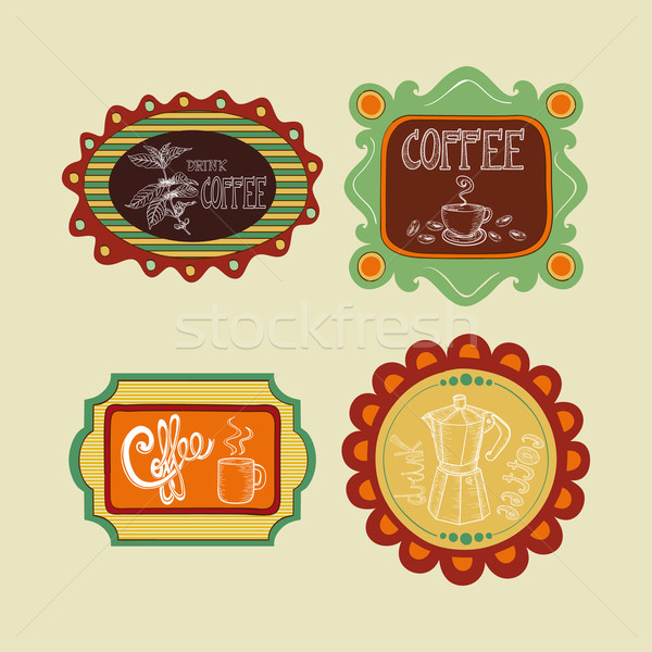 Stock photo: Coffee label set