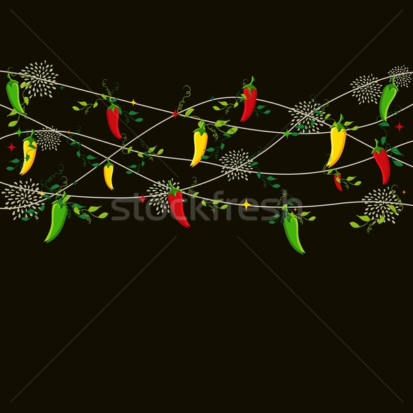 Mexican food chili pepper seamless pattern  Stock photo © cienpies