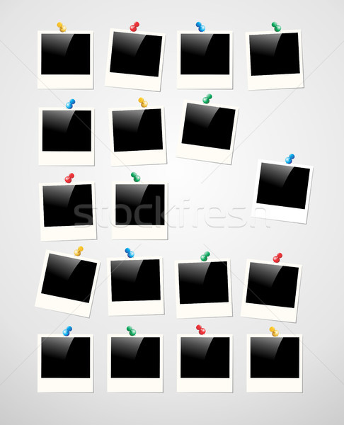 Polaroid photo frame retro branco vetor arquivo Foto stock © cienpies