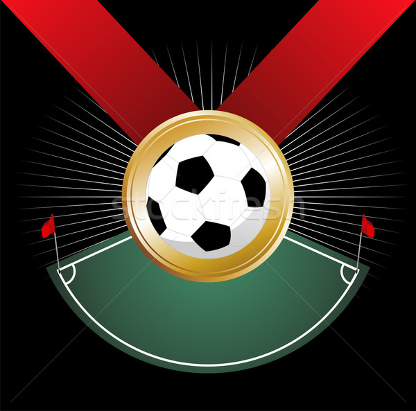 Campeonato medalha canto futebol bandeira equipe Foto stock © cienpies