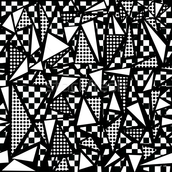 ストックフォト: 80年代 · 幾何学的な · 黒白 · ヴィンテージ · レトロな