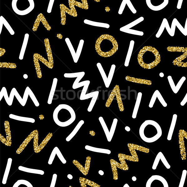 Gold  glitter abstract retro art seamless pattern Stock photo © cienpies