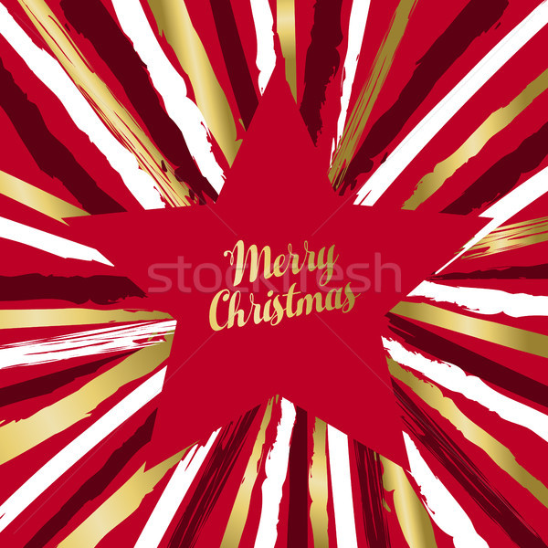 Merry Christmas luxury star shape greeting card Stock photo © cienpies