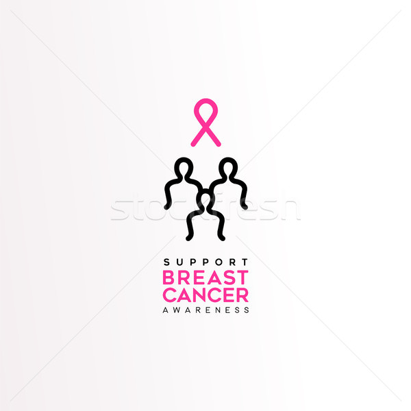 Breast Cancer Care pink ribbon women text quote Stock photo © cienpies