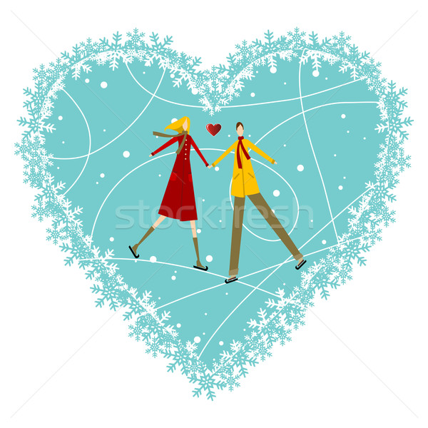 Happy Couple Valentines day greeting card Stock photo © cienpies