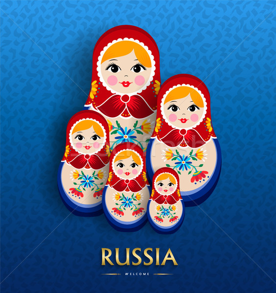 Russian nesting doll poster for russia travel Stock photo © cienpies