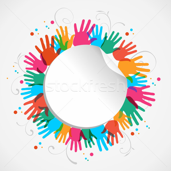 Color hand print circle Stock photo © cienpies