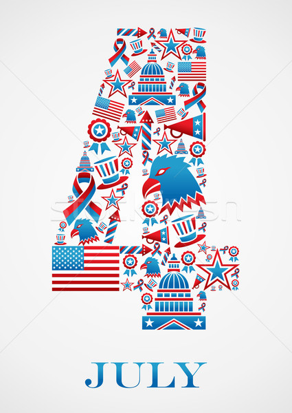 Independence day 4th of july icons Stock photo © cienpies